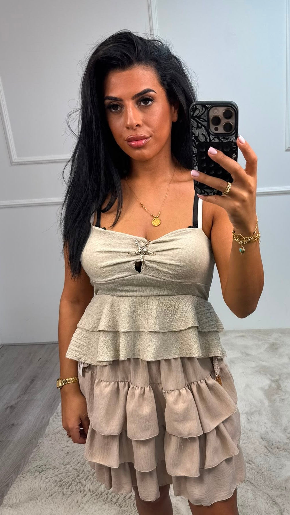 Julia Cheese Cloath Goude Detail Top
