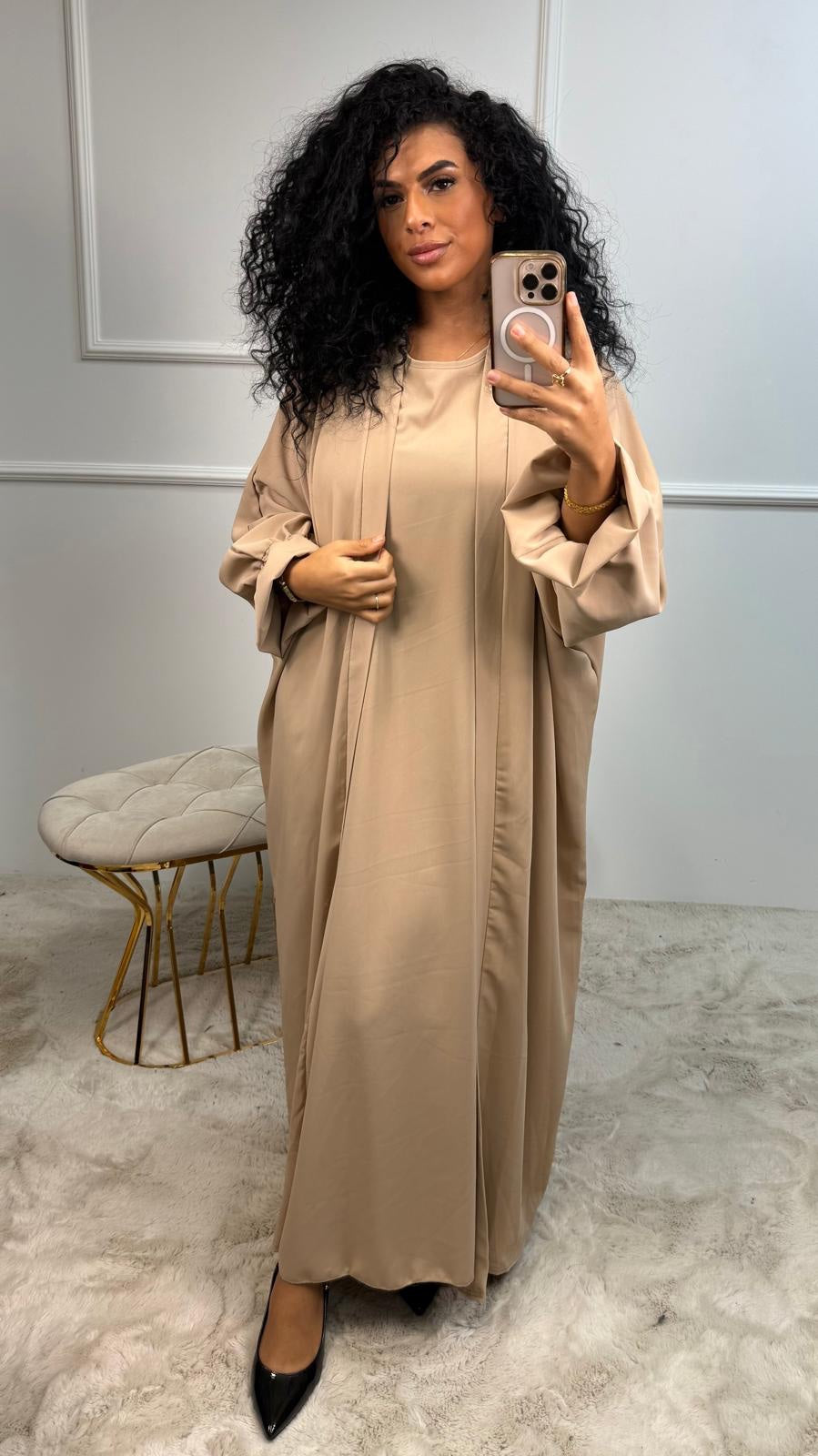 2 Delige Ruffle Kimono Abaya