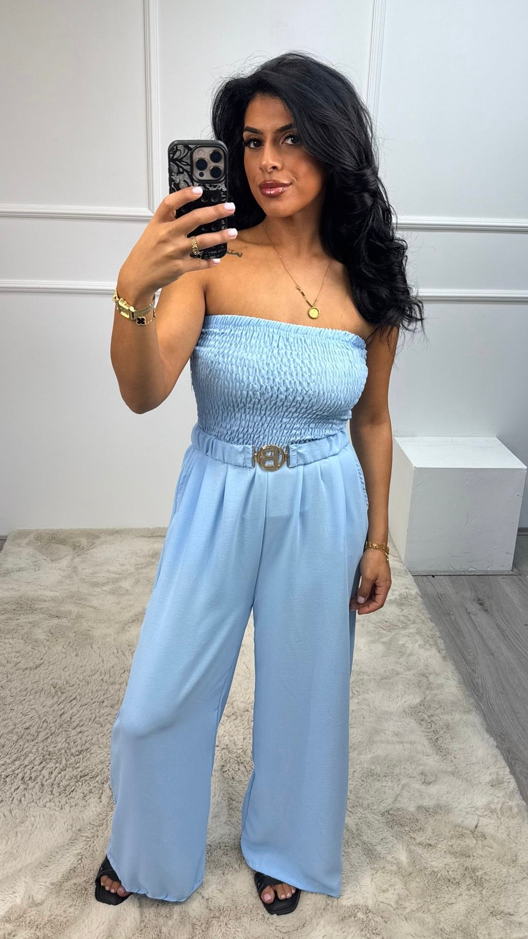 Nikita Plooi Goude Riem Strapless Jumpsuit