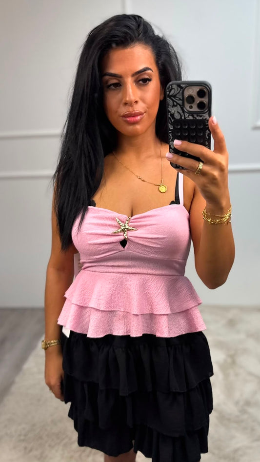 Julia Cheese Cloath Goude Detail Top