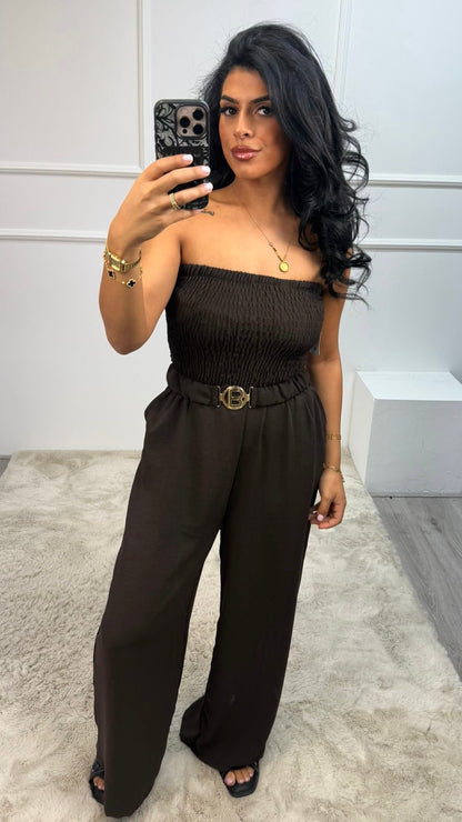 Nikita Plooi Goude Riem Strapless Jumpsuit
