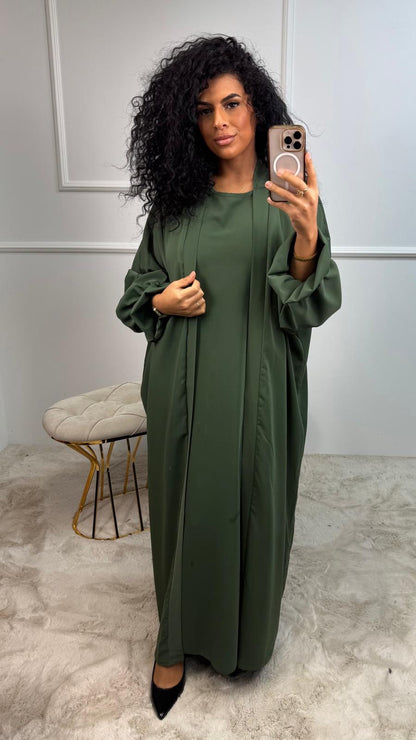 2 Delige Ruffle Kimono Abaya