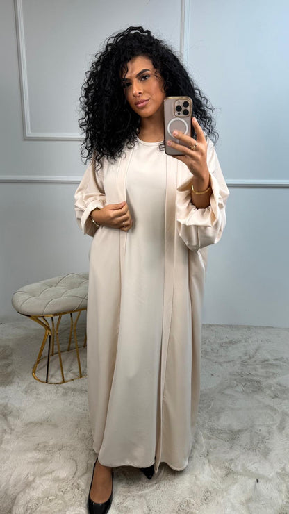2 Delige Ruffle Kimono Abaya