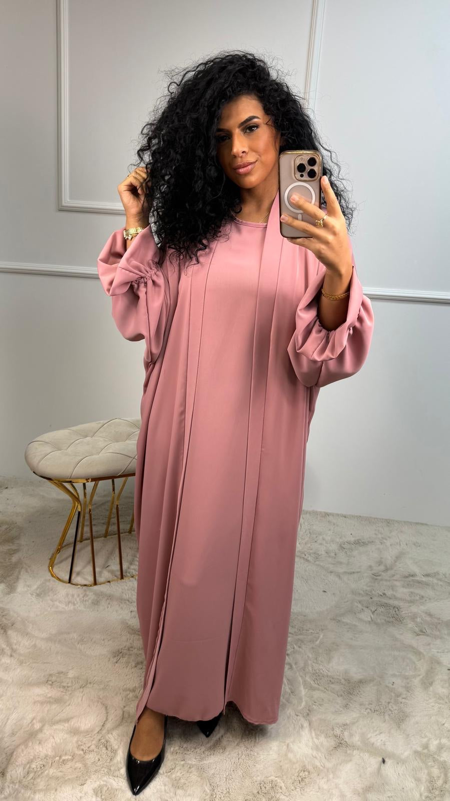 2 Delige Ruffle Kimono Abaya