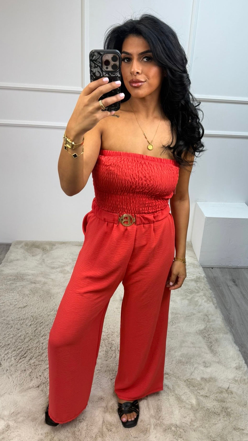 Nikita Plooi Goude Riem Strapless Jumpsuit