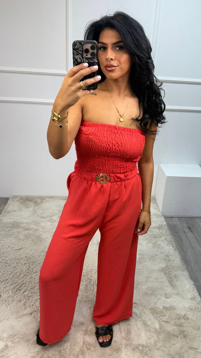 Nikita Plooi Goude Riem Strapless Jumpsuit