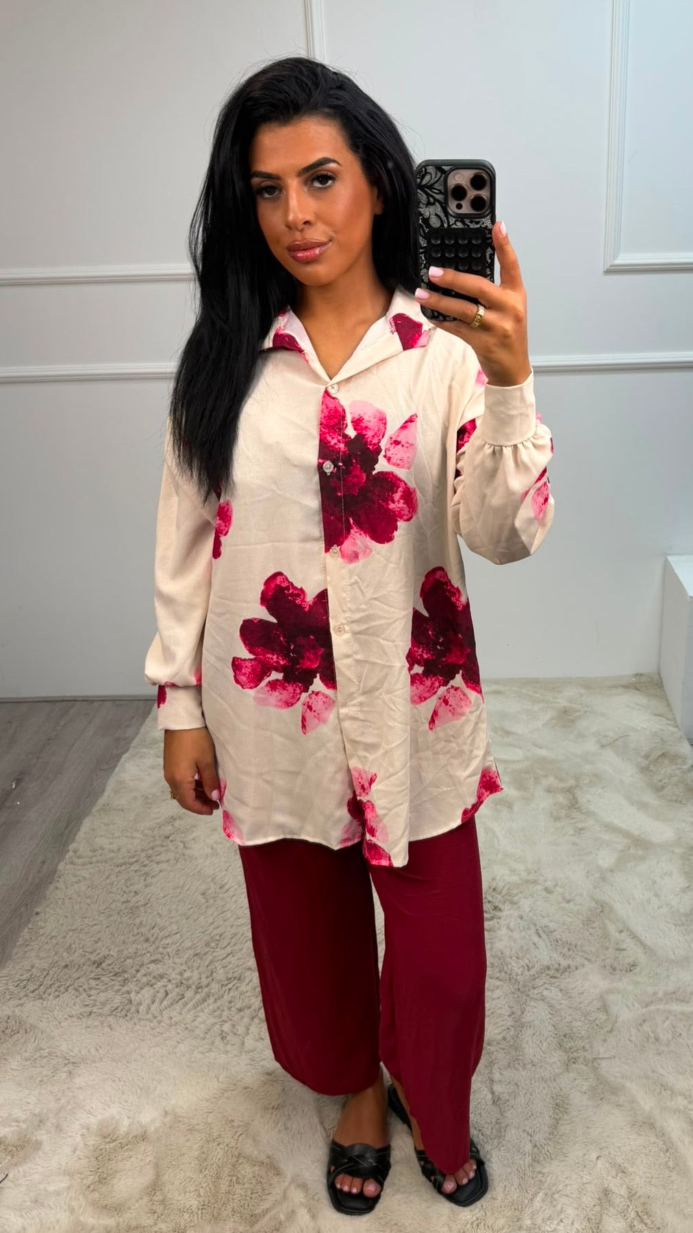 Funda Bloemen Motief Set