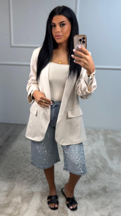 Senna Blazer Crop Mauw