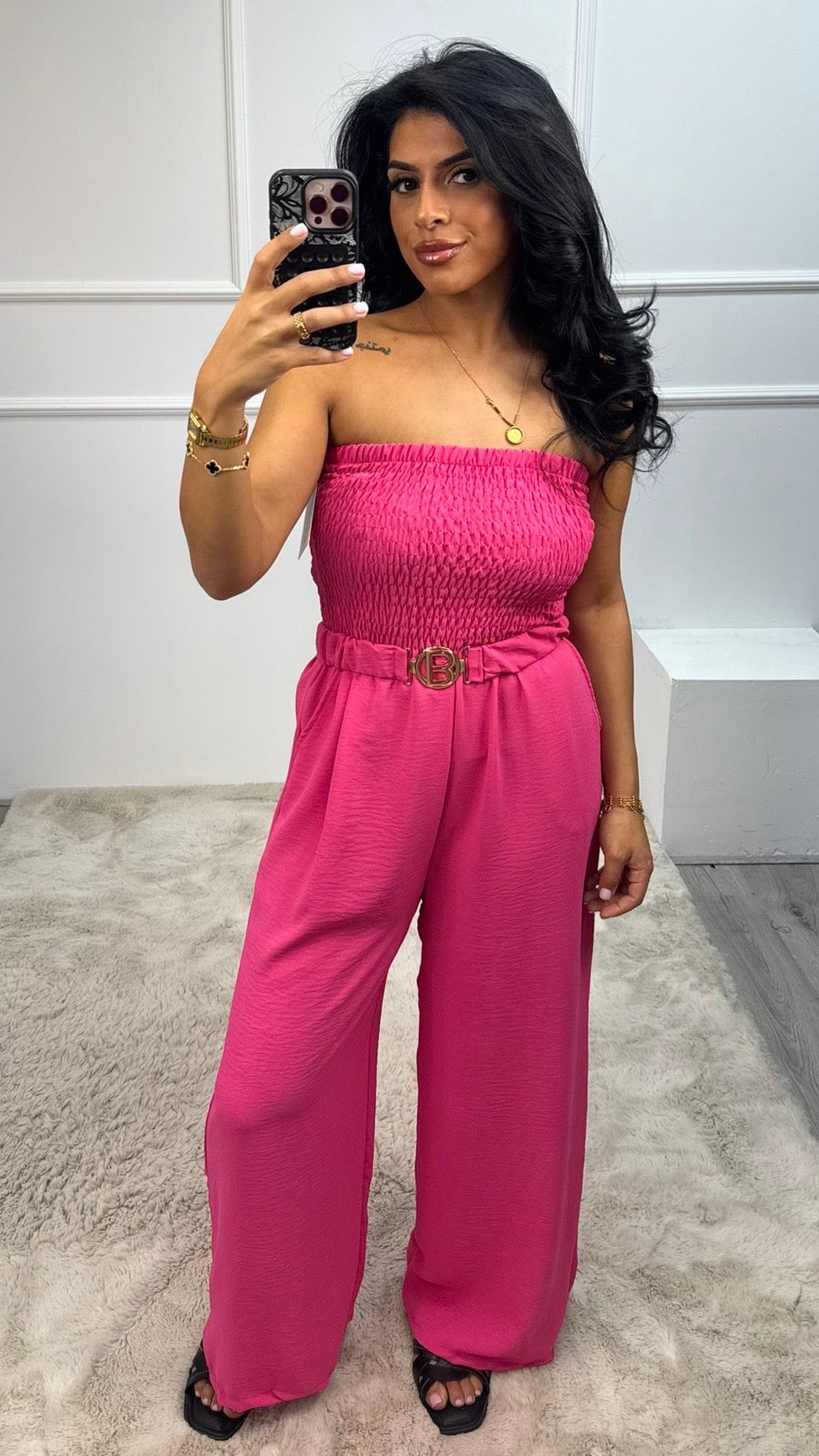 Nikita Plooi Goude Riem Strapless Jumpsuit