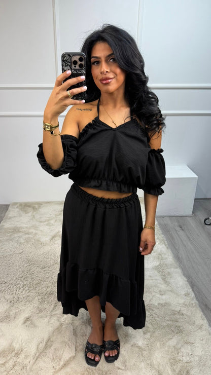 Suzy Open Schouder Top Rok Set