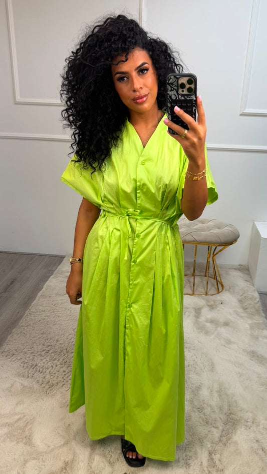 Zahra Knopen Touwtje Katoenen Jurk