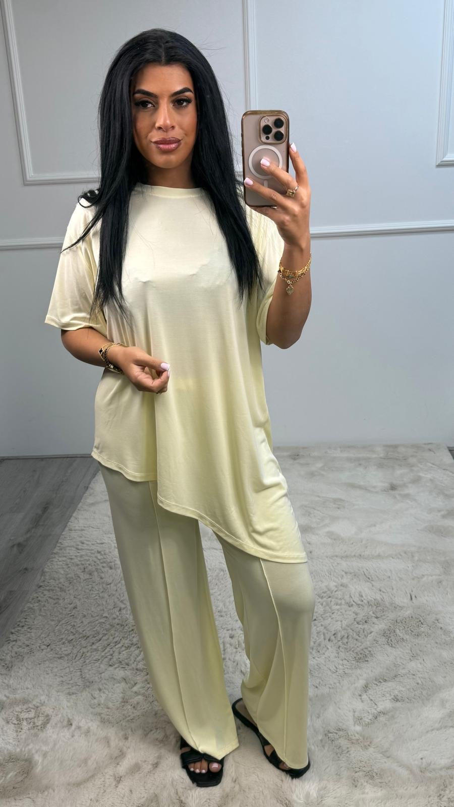 Jamie Schuine Top Streep Broek Set