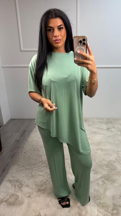 Jamie Schuine Top Streep Broek Set