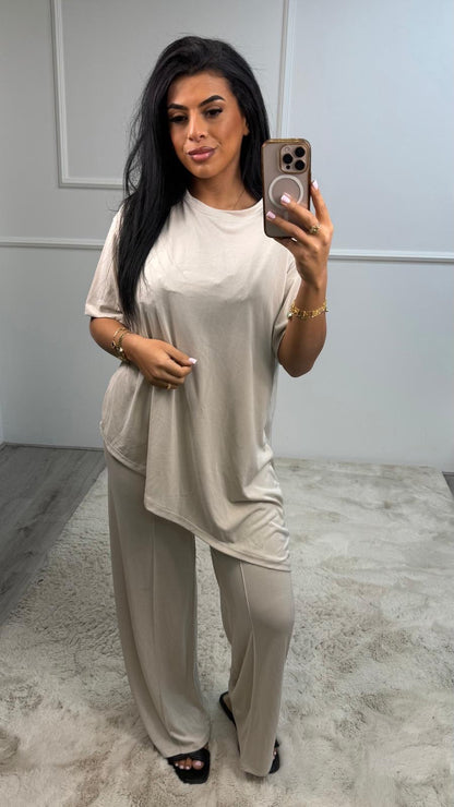 Jamie Schuine Top Streep Broek Set