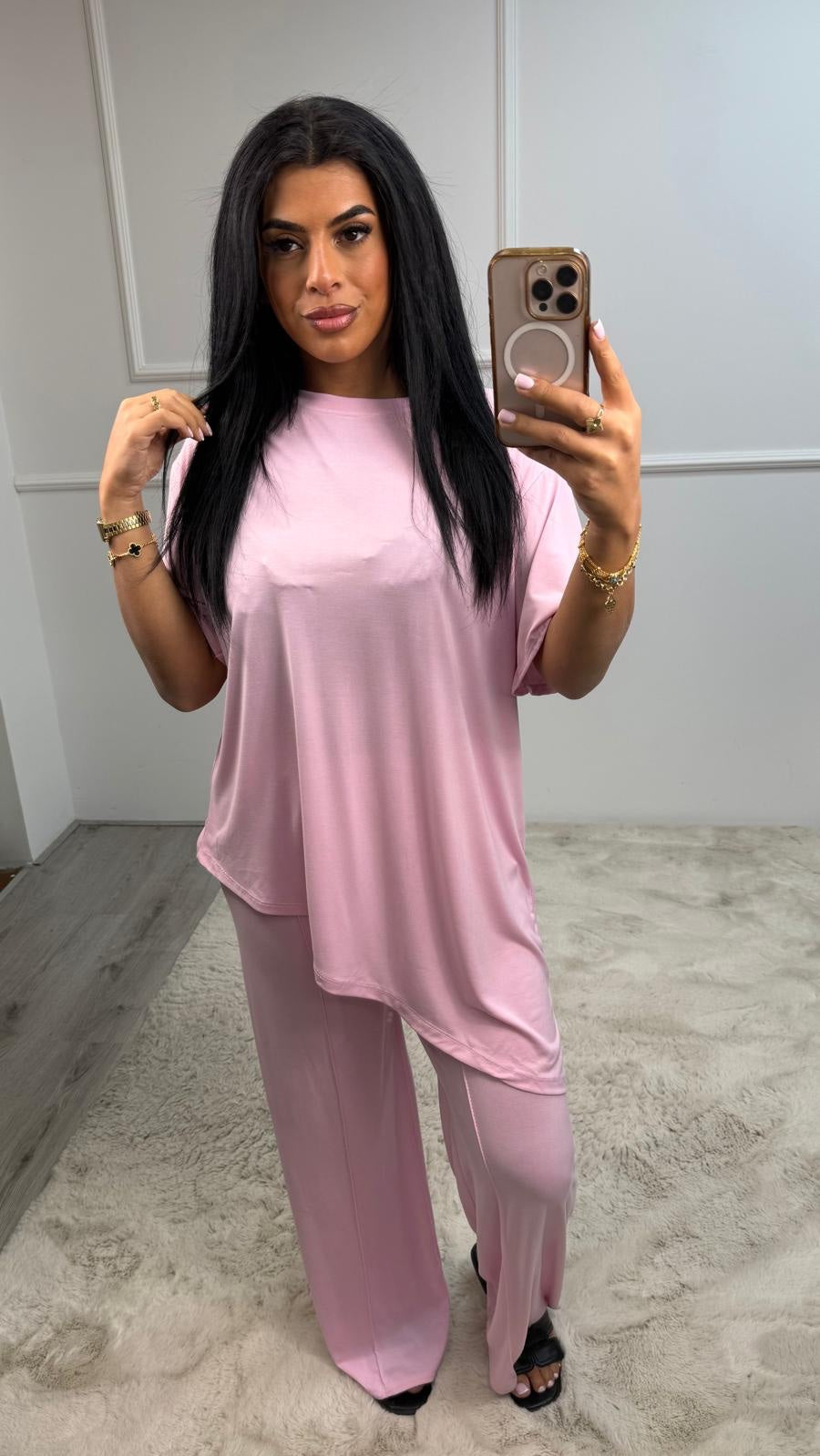 Jamie Schuine Top Streep Broek Set