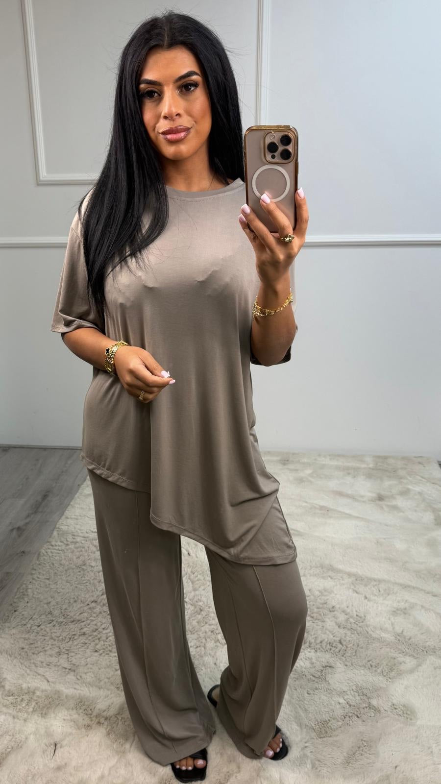 Jamie Schuine Top Streep Broek Set