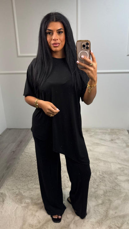 Jamie Schuine Top Streep Broek Set