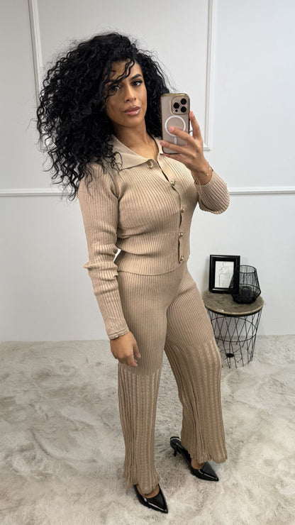 Nesrine Gouden Knoopjes Blouse Set