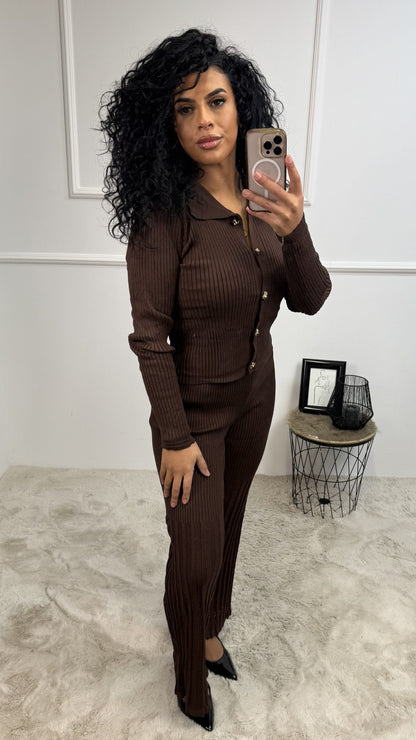 Nesrine Gouden Knoopjes Blouse Set